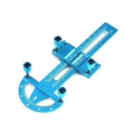 RC Road Car 3 in 1 Height Gauge Ruler Aluminum Wheel Set for Up Tool Chassis Camber Ride Dip Angle Suspension Simple Toy Parts RC Car Repair Kit - color: Blue