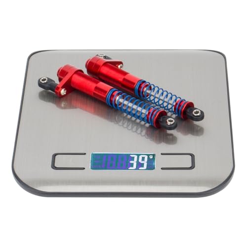 80-100mm Adjustable Threaded Oil Shocks for 1/10 RC Crawler SCX10 TRX4 D90 | CNC aluminum body with offset cap Dampers.Fits for Axial Capra VS4-10 90046 Tamiya LCG Cheater rigs.RC Car Upgrade Parts. - color: Black