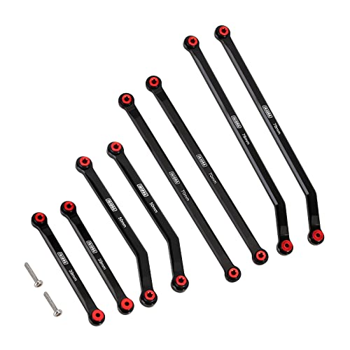 INJORA High Clearance Front 4 Links Set for SCX24 Gladiator Dodge Power Wagon 1/24 RC Crawler Car Axial, 8PCS (Black) - color: Black