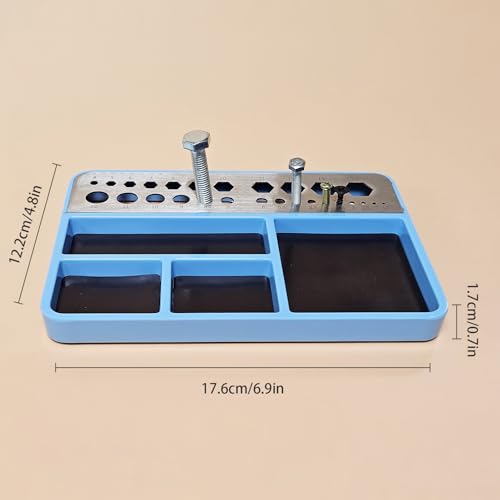 Garosa Magnetic Parts Tray, Durable Screw Organizer and Socket Holder for RC Repair Stainless Steel Impact Plastic Yellow 17.6 x 12.2 x 1.7cm 1 Pack - color: #81y