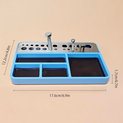 Garosa Magnetic Parts Tray, Durable Screw Organizer and Socket Holder for RC Repair Stainless Steel Impact Plastic Yellow 17.6 x 12.2 x 1.7cm 1 Pack - color: #81y