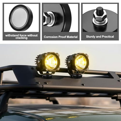 Flutesan 4 Pieces Heavy Duty Round Mounting Magnet with Bolt 0.98in-60lb-M5 Black with Male Thread Stud Strong Earth Magnet Super Powerful for Lighting Camera Brackets License Plate - color: Black, size: 0.98in-60lb-M5