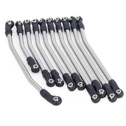 10Pcs Stainless Steel Links Rod Set with Ball End 313/324mm Wheelbase for 1/10 RC Crawler Car Axial for SCX10 II 90046 Upgrade Parts(324mm) - color: 324mm