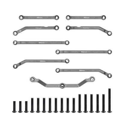High Clearance Links Set Aluminum Steering Linkage for TRX4M Upgrades Parts 1/18 RC Crawler Car-Navy Blue - color: Titanium