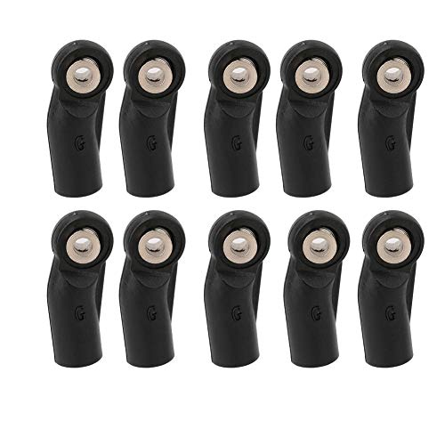 Dilwe 10PCS M4 Rod End Linkage Ball Fit for Axial SCX 1/10 RC Car Crawler, M4 Link Rod End Joint Steering Linkage Ball RC Car Ball End RC Accessories(Side Bent)