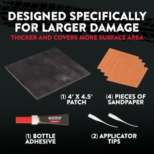 GlueTread Sidewall Tire Repair Kit, ATV UTV Tire Patch Kit Heavy Duty 4x4 | Glue Tread Tire Patches Heavy Duty, Tubeless Off Road Emergency Sidewall Fix, No Wheel Removal, Jeep, Truck, Tractor, SXS