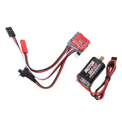 SUNGOOYUE Brushed ESC 30A Electric Speed Controller with Brake for 1/16 1/18 RC Cars, Metal Compact Design, Compatible with 2S Lipo N20 030 050 130 180 Motors DIY Mini RC Vehicles (60T)