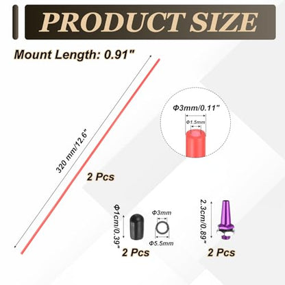 uxcell 320mm Plastic Protection Antenna Tube, RC Antenna Tube with Mount and Cap for RC Car Boat Drone Receiver(Purple, Red, 2 Pcs) - color: Purple Tone Red, size: 320mm