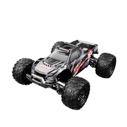 1/16 Scale 4WD Brushless RC Off-Road Truck, 2.4GHz Full Proportional Remote Control Car, 30KM/H High-Speed All Terrain Monster Truck with LED Lights RTR Hobby Grade Vehicle - color: Grey