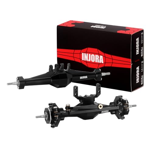 INJORA +4mm Diamond Axles with Lay Down Servo Mount & Links for 1/18 TRX4M(Black) - color: Black