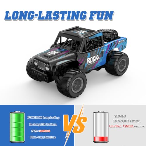 KB KAIBO Q191 1:16 Amphibious Remote Control Car - Waterproof All Terrain RC Monster Truck for Kids, 50+ Min Play with 2 Batteries, 2.4Ghz 4WD Off-Road Toy for Boys Girls 6-12+ (Gift Idea)-Blue - color: Q191 Blue