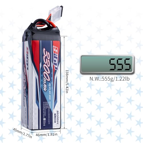 6S 22.2V Lipo Battery 120C Soft Pack with T Plug for RC Car Truck Tank Boat Racing Hobby