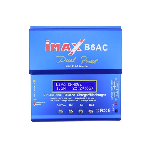 Sale B6AC Lipo Battery Charger Balance Charger Discharger RC Battery Charger with Dual AC/DC Power Supply for RC Car Plane Boat