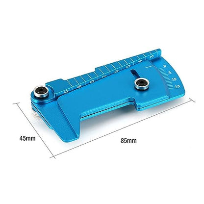 KingVal Metal Adjustable Ruler 15 Degrees RC Car Wheel Tire Camber Gauge Height Measuring Tool Compatible with 1/10 RC Car (Blue) - color: Blue