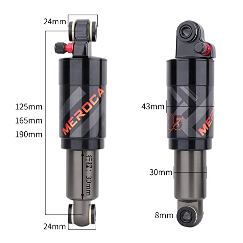 MEROCA Air Pressure Rear Shock Absorber Mountain Bike Folding Bike Scooter Rear Bile 125mm Shock Absorber - size: 125mm