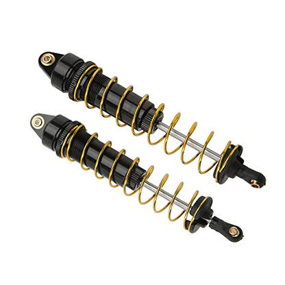 RC Shock Absorber Set 2Pcs, 115mm/4.5in Oil Pressure Adjustable Damper | For 1/10 Crawler Car Axial SCX10 90046, Assembled with Springs, Smooth Damping Response,Aluminum Build, Easy Tuning - color: Black