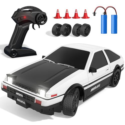 RC Drift Car, 1:24 Scale Drift RC Car, 4WD 25KM/H Remote Control High Speed Race Drifting Cars with Drift Tires LED Lights, RC Sport Cars Toys for Adults Boys Girls Kids Gift