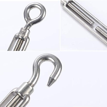 10 Pack M6 Turnbuckle Hook and Eye Stainless Steel Turnbuckle Wire Rope Tension Adjustable, Heavy Duty Turnbuckle Tension Hook for Wire Cable, Clothesline - style: M6 - Hook & Eye Turnbuckle