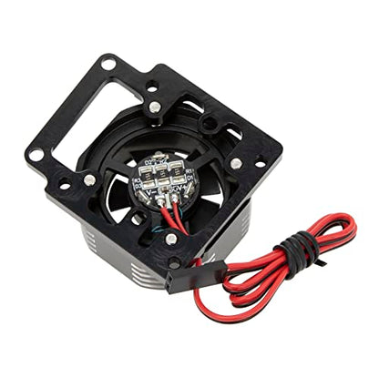 DKKY RC Motor Cooling Fan Heatsink 21000 RPM for Traxxas 1/8 4WD Sledge Motor with LED Light, Black - color: Black