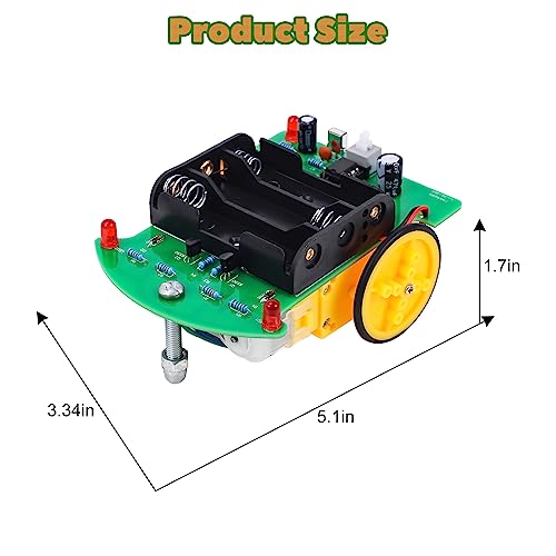 MiOYOOW DIY Remote Control Car Kit, Soldering Practice Kit for School | Move Forward/Backward, Turn, Stop, Adjustable Speed, Robot Car Soldering Kit, STEM Electronics Project for Students - color: Remote Control Car Kit