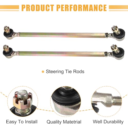 ACROPIX 27cm 10.63" Steering Tie Rod End Tie Rod Link Fit for 50cc 70cc 90cc 110cc 125cc 150cc ATV Quad Four Wheeler with Ball Joint Accessories - Pack of 2 - size: 270mm