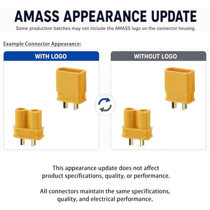 ELFCULB T Plug to XT60 Male Female Adapter 12AWG 2Pairs T Plug Female to XT60 Male and T Plug Male to XT60 Female Connector for RC Lipo Battery Drone(6Inches) | Connector adapter cable with stranded tinned copper wire for RC models, FPV drones, and custom