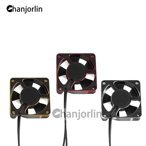 RC Car Metal Motors Cooling Fan 25mm 30mm 35mm 40mm 50mm RC Heatsink 28000RPM ESC Cooling Fans Glod-Black for 1/8 1/10 1/12 Truck Off Road Crawler Car 540 550 Brushless OR Brushed (40mm)