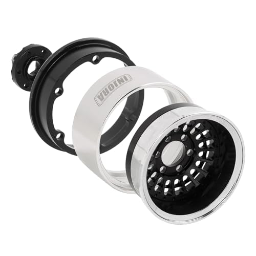 INJORA Turbine 1.9" Aluminum Wheel Offset -10mm for 1/10 RC Crawler（Black - color: Black