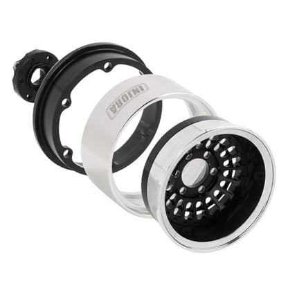 INJORA Turbine 1.9" Aluminum Wheel Offset -10mm for 1/10 RC Crawler（Black - color: Black