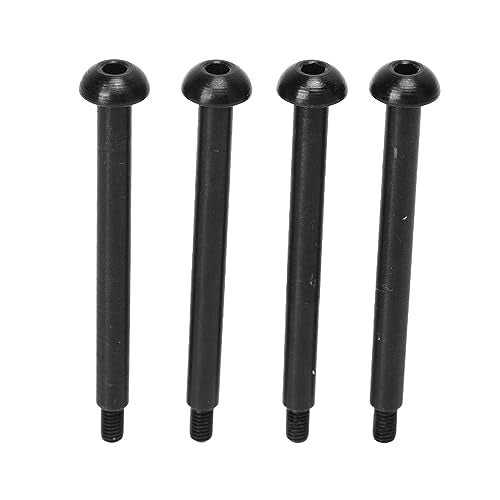 JTLB RC Lower Arm Hinge Pin, Premium Steel Aluminum Alloy Suspension Swing Arm Pin, Stable Structure, 4pcs 1.9in Rear Hinge Pin for ARRMA 1/7 1/8 Series, Made of M3 Nut (Black) - color: Black