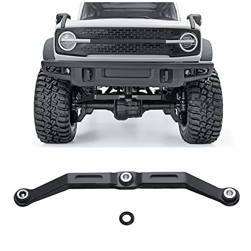 RCLIONS Aluminum Steering Link for 1/18th TRX4M RC Crawler Car Upgrades (Black) - color: Black