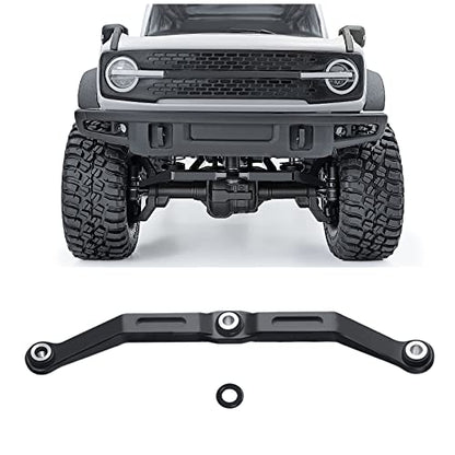 RCLIONS Aluminum Steering Link for 1/18th TRX4M RC Crawler Car Upgrades (Black) - color: Black