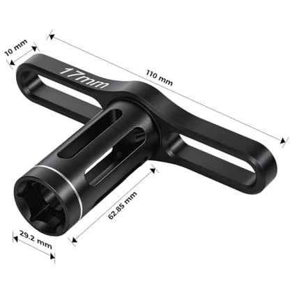 17mm Wheel Hex Nut Socket Sleeve Wrench For tightening and loosening nuts and bolts RC Spanner Repair Tool For 1/8 1/10 RC Car Truck Crawler Truggy Buggy Tires Tyre (Black) - color: A.black