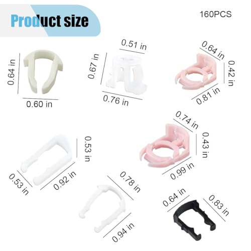 160PCS Car Fuel Line Clips, 7 Sizes Fuel Line Retainer Clips Assortment Kit, Plastic Fuel Line Retaining Clips Replacement 3/8" & 5/16" Fuel Line Clamp, Compatible with SUV Car Truck(160PCS) - size: 160PCS