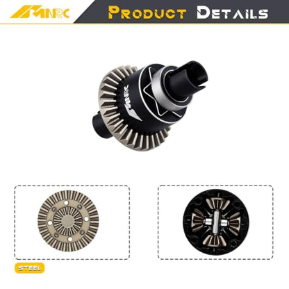 Steel Front Differential Diff Input Gear Kit Compatible with Arrma Typhon Granite Mojave Grom Series Upgrade Part Black - color: Black