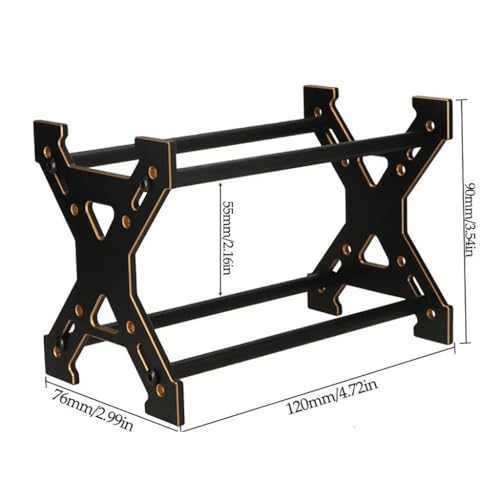 KingVal Metal Wheel Rim Tire Storage Rack RC Tool Kit Compatible with AXIAL SCX24 TRAXXAS TRX4M FCX24 1/24 1/18 1'' 1.1'' RC Crawler Car Tire Wheel (Black-Gold)