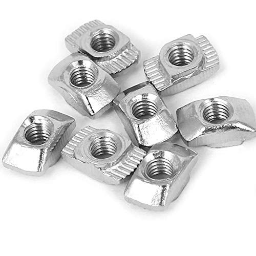 50pcs 3030 Series M5 Thread T Nuts Hammer Head Fastener Nut Sliding T-Nut,Nickel Plated Carbon Steel Nut for 30 Series Aluminum Extrusion Profile T Slot 8mm (3030 Series M5) - size: 3030 Series M5
