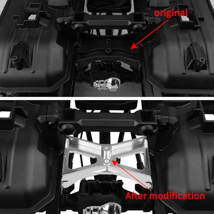 RC Chassis Brace Crossmember Aluminum Alloy Rear Beam Mounts Upgrade Part for 1/10 TRX4 RC Crawler Car Upgrade Replacement Parts (Silver) - color: Silver