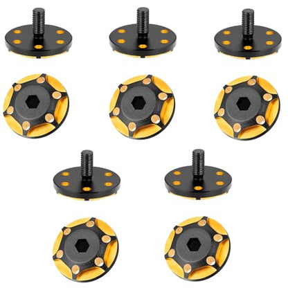Wing Mount Buttons M3 Rear Fixed Tail Wing Washer, #B Gold | 2Pcs, Aluminum, For 1/10 Sakura D4 D5, RC Off Road Short Truck Buggy Racing Car - color: #B Gold