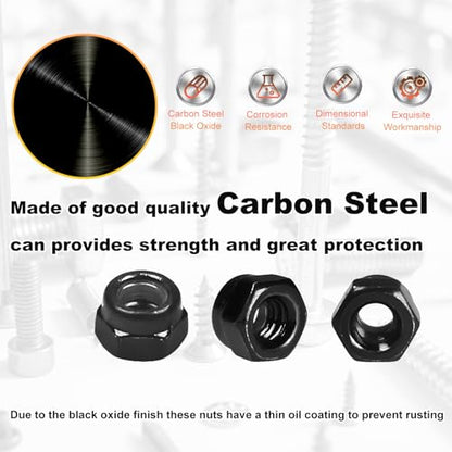 M3x0.5mm Locknuts M3 Nylock Nuts for RC Bike Pedals 3D Printer | 120PCS Metric Nylon Inserted Hex Lock Nuts Self-Lock Nylon Insert Carbon Steel Self Locking 5.5mm Hex Nut Driver Tiny Nut - size: M3 (120PCS)