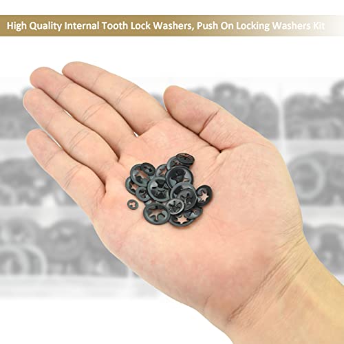 420 Pieces Internal Tooth Star Lock Washers, Kindroufly 5 Sizes Quick Speed Locking Washers, Push on Retaining Clips Assortment Kit (M2, M2.5, M3, M4, M5) - size: M2, M2.5, M3, M4, M5