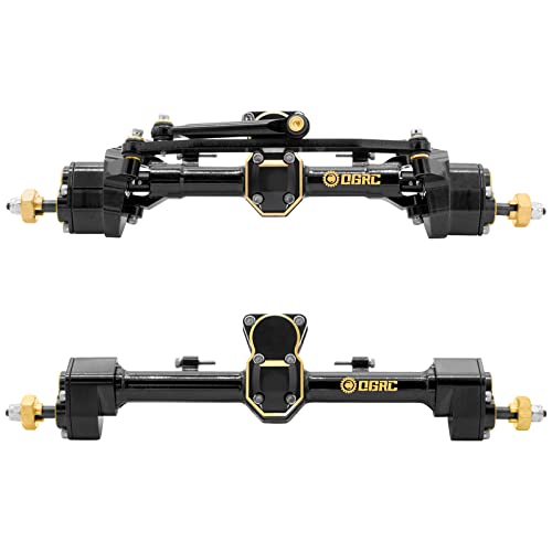 OGRC Brass complete Portal Axle Upgrades front Axle Built-in 13T Overdrive Worm Gear Heavy Duty Portal Axle for Axial SCX24 Deadbolt/ C10/JLU/Gladiator/Bronco Crawler Car