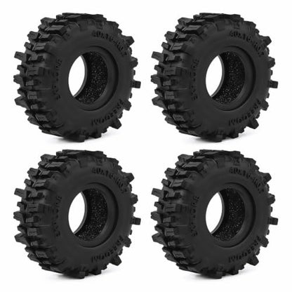 0.7" Swamp Claw Tires 40x16mm for 1/30 Axial SCX30 1/32 Redcat Ascent-32 RC Crawler – Super Soft Sticky Rubber, Easy Mount, Foam Insert (4pcs) - color: Black a