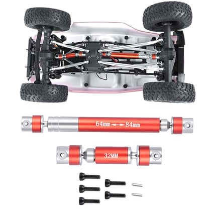 RCLIONS Stainless Steel RC Drive Shaft 32+64mm Driveshaft Upgrade for 1/24th AXIAL SCX24 AXI90081 Deadbolt AXI00004 4WD Rock Crawler Car Parts (Red) - color: Red
