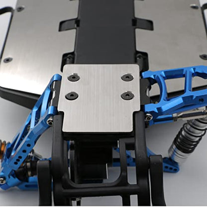 Palumma RC Chassis Armors Set, Stainless Steel Chassis Armors Protection Skid Plate for 1/10 TRAXXAS Slash 2WD RC Car Upgrade Part(Silver)