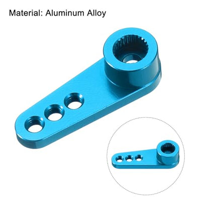 MECCANIXITY Metal 25T 25 Teeth Steering Servo Single Arm Horn Blue for DIY RC Car/Boat/Airplane Boat Accessories - color: Blue