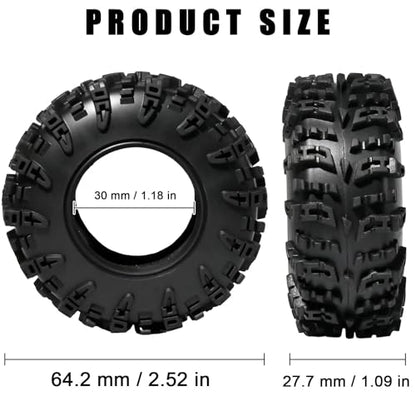 1.3 Tires for SCX24 & TRX4M 63.2 26.7mm RC Crawler Tires Upgrades with Foam Inserts Compatible with Traxxas Axial 1/18 1/24 Scale RC Cars Aggressive Mud Terrain Swamp Claw Design - size: 1.3-66mm-mzt