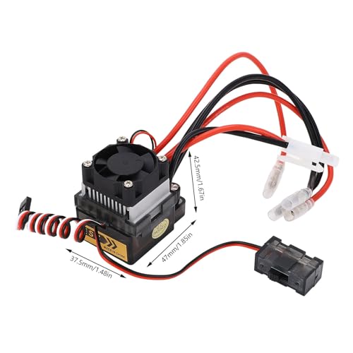 320A RC Brushed ESC for 7.4 to 16V Voltage 2 to 4S LiPo 6 to 12 NiMH Brushed ESC Electronic Speed Controller for 1/10 RC Car Boat