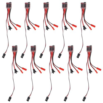 Mini 20A ESC Motor Speed RC ESC 2KHz Forward Reverse Brush Brake RC 2S for Controller Boat RC Car Tank (10pcs) - color: 10pcs