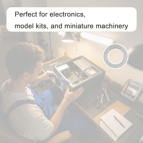 M3×5mm 304 Stainless Steel Shim Washers, 48-Piece Micro Alignment Set | 0.1/0.2/0.3/0.5mm thickness grades for fine alignment in electronics, miniature models, compact mechanisms and DIY projects - size: M3x5